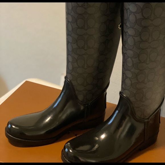 New in Box tall Coach rain boots